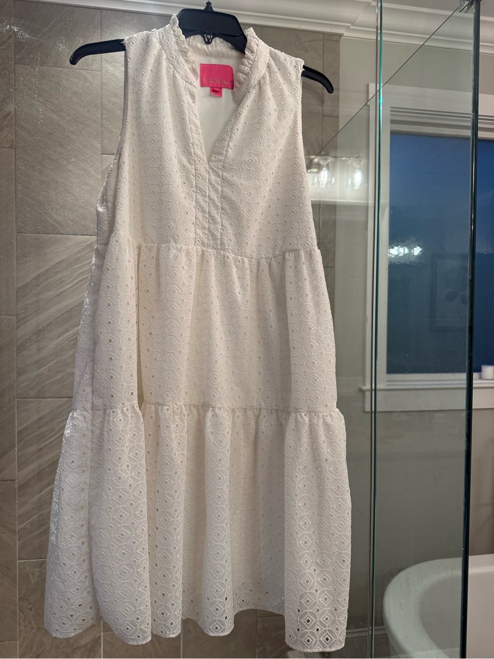 Lilly Pulitzer White Eyelet Tiered Sleeveless Dress | Size Small | VGUC